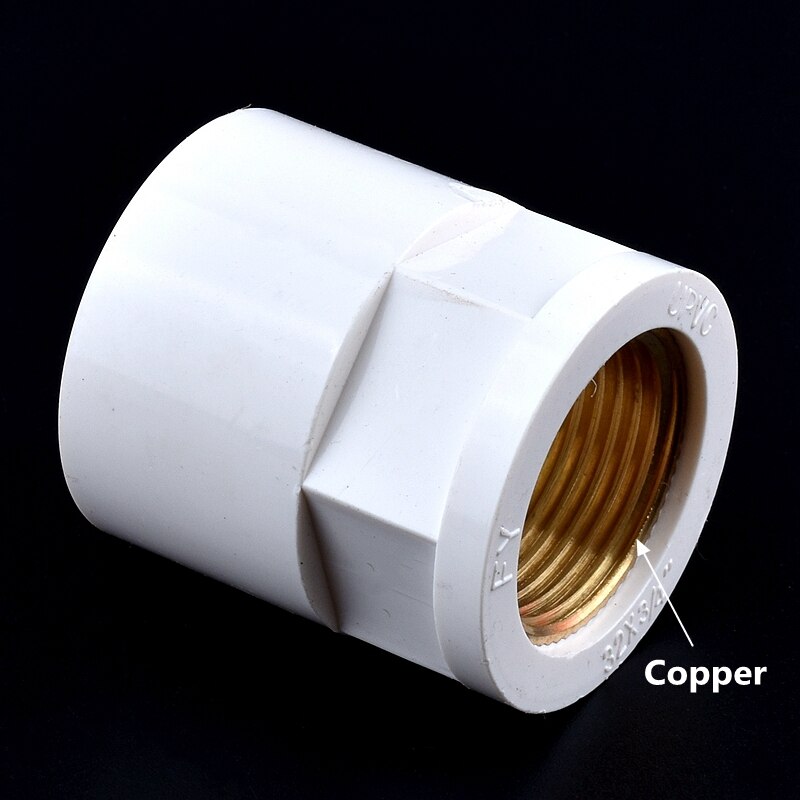 1-3Pcs 20 - 32mm To 1/2~1 Inch White PVC Copper Female Thread Pipe Socket Straight Garden Irrigation Water Supply Tube Joints