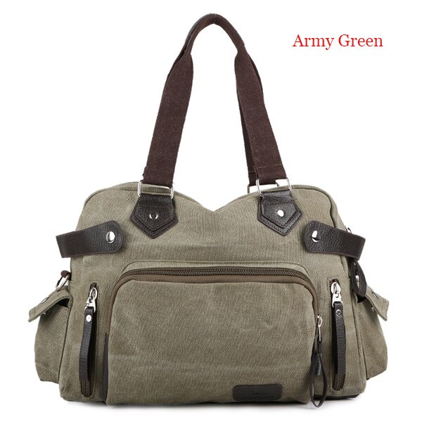 MANJH Canvas Men's Handbags Casual Cross Section Single Shoulder Bag Brand Inclined Shoulder Bag M005: Army Green