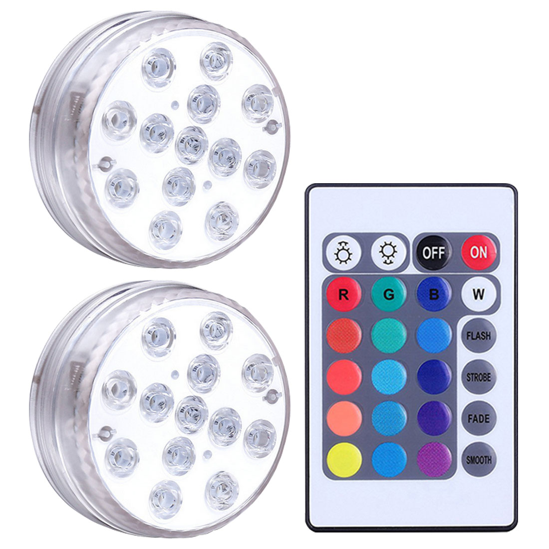 RGB13 Lights LED Waterproof Submersible Underwater Remote Control Night Lamp Tea Light Vase Bowl Party Pool Multi Color: 13LED 2lightcontrol