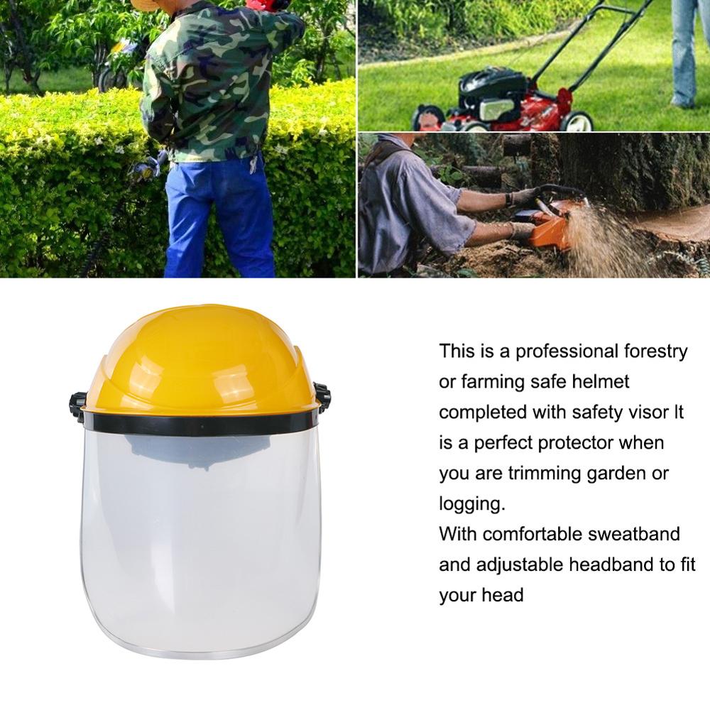 Industrial Safety Full Face Shield Wide Visor Clear Screen Anti-shock Face Screen Or Adjustable Steel Mesh Sports Safety Helmet