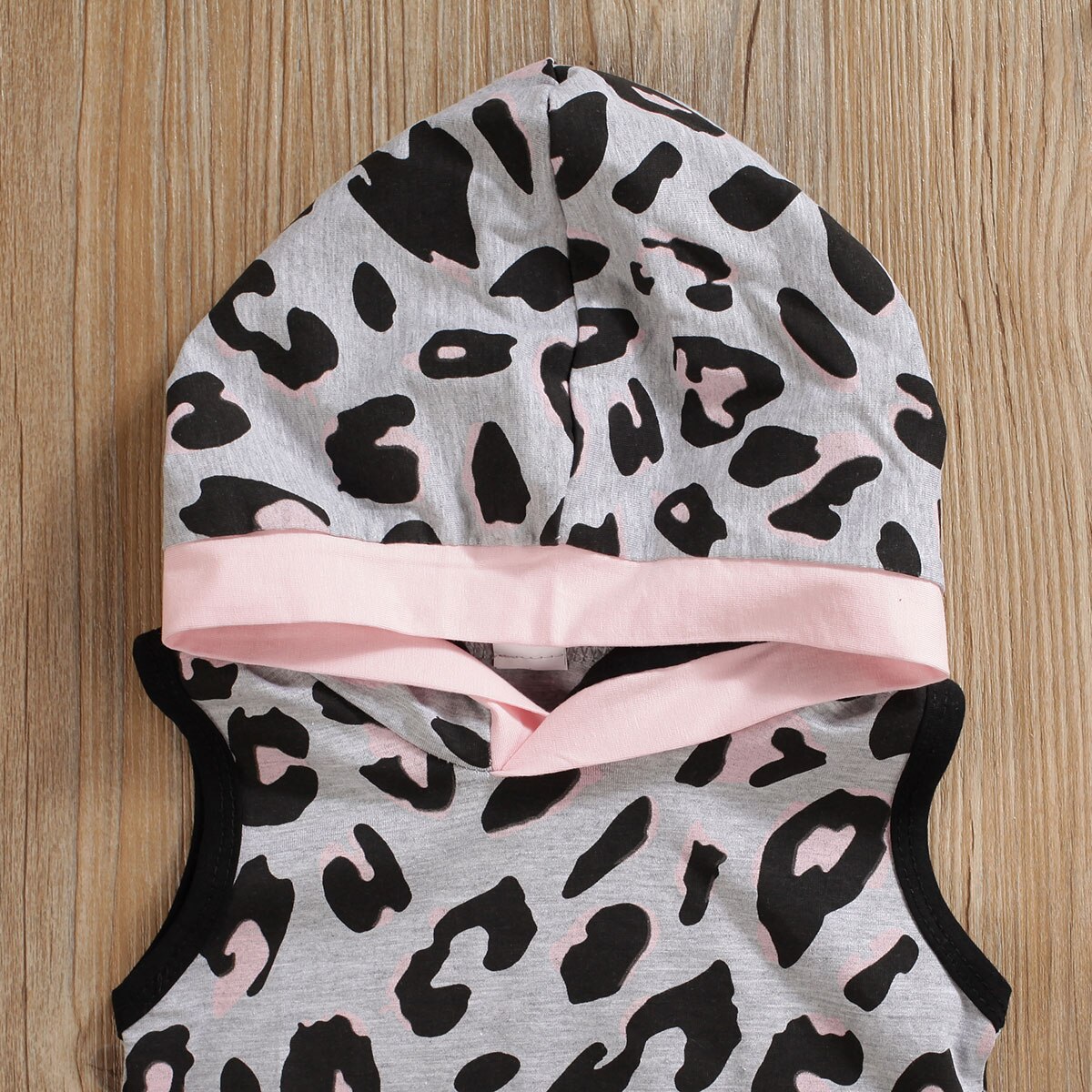 Pudcoco Nette Leopard Print Romper Neugeborenen Baby Mädchen Kleidung Mit Kapuze Strampler Ärmelloses Sommer Jumper Overall Casual Outfits