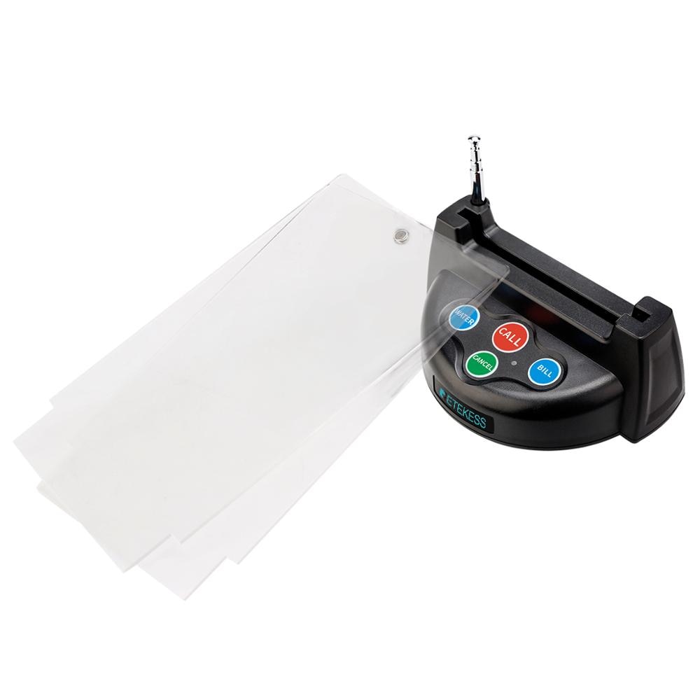 Retekess 2pcs 433MHz TD006 Waterproof Four Button Wireless Calling Pager Call Button Transmitter Table Card Coffee Shop