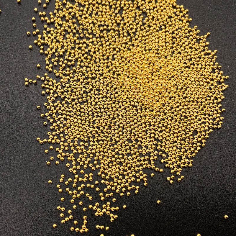 1MM Steel Ball Metal Silver Gold Caviar Beads Mini Nail Art Decorations 20g: Gold