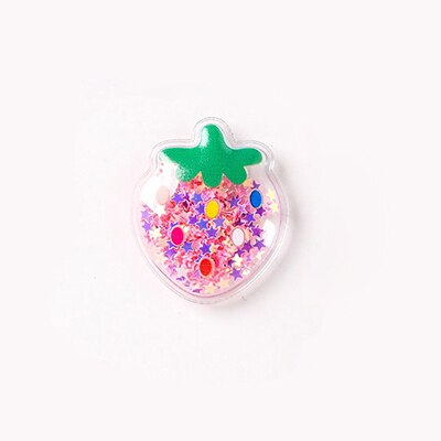 20Pcs Lucency PVC Fruit Quicksand Sequins Scrapbook Patch DIY Craft Supplies Sewing Girls Handmade Hair Tie Hairpin Accessories: Strawberry