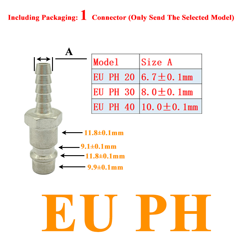 EU Air Hose Fittings Coupling Compressor Accessories Quick Release Fitting European standard Pneumatic Connector Rapidities: green / 1/4"