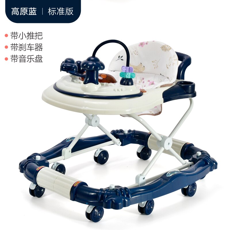 Multi-fonction bébé enfant en bas âge pousser anti-retournement walker 6-7-9-12 mois bébé jouets: deep blue