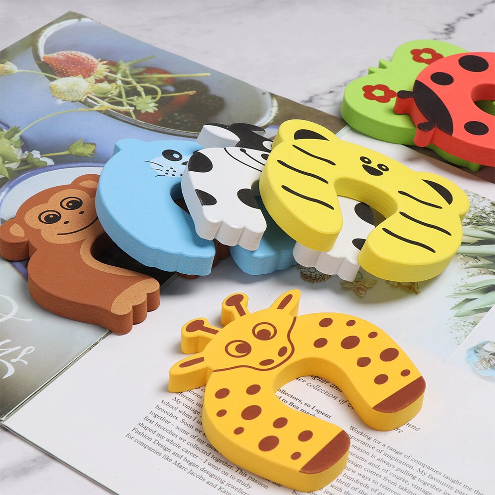5Pcs/Set Child Safety Protection Baby Safety Cute Animal Security Card Door Stopper Baby Newborn Care Child Lock Protection