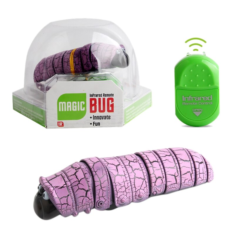 Infrared Remote Control Caterpillar Toy Funny Rc Animal Toy Novelty Gaggle Toy Tricky Toys Reptile Insect Electric: Purple