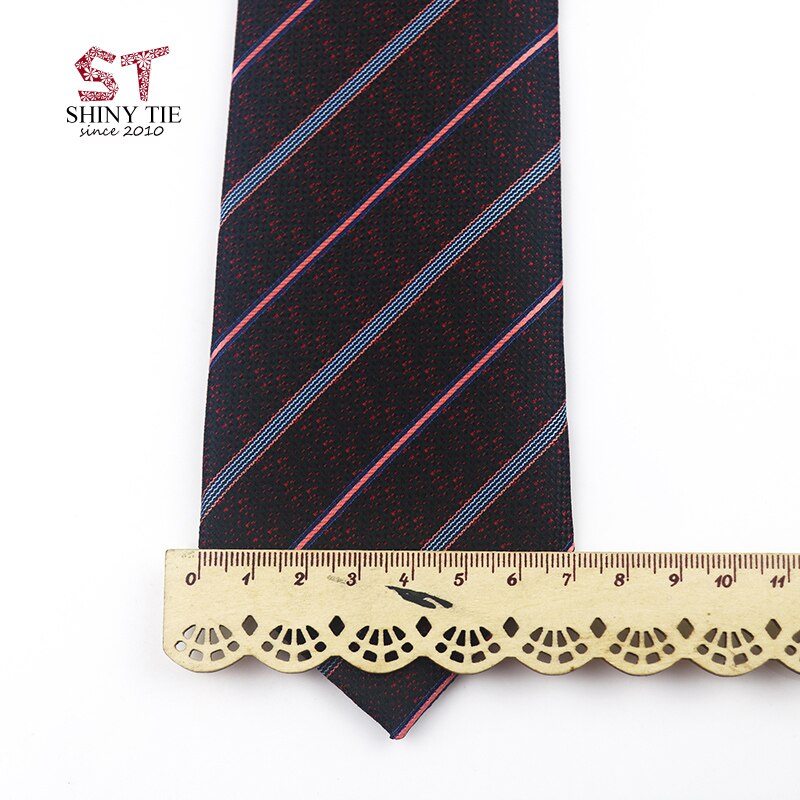 Menns polyester slips formell 7cm stripete hals slips business svart blå vintage gravatas for bryllupsfest dress