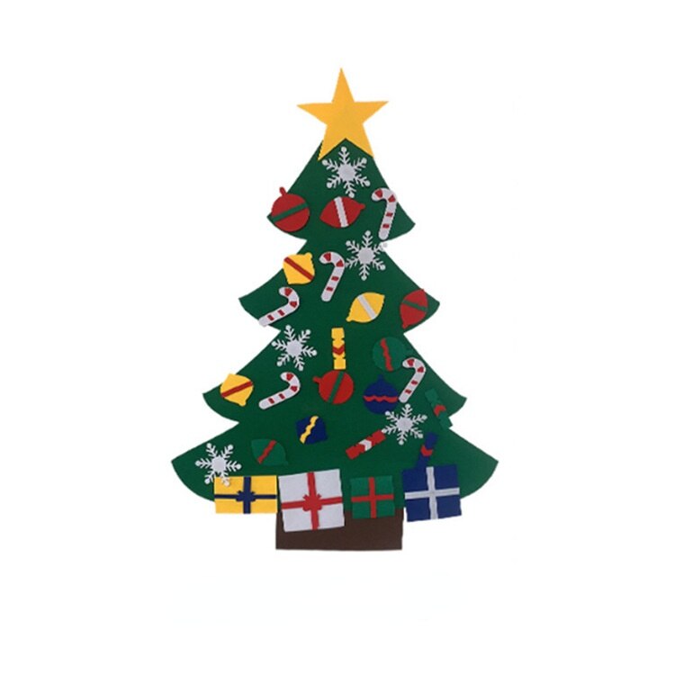 DIY Felt Christmas Tree Set Advent Calendar Xmas Decorations Wall Hanging Ornaments Kids Party Supplies: D