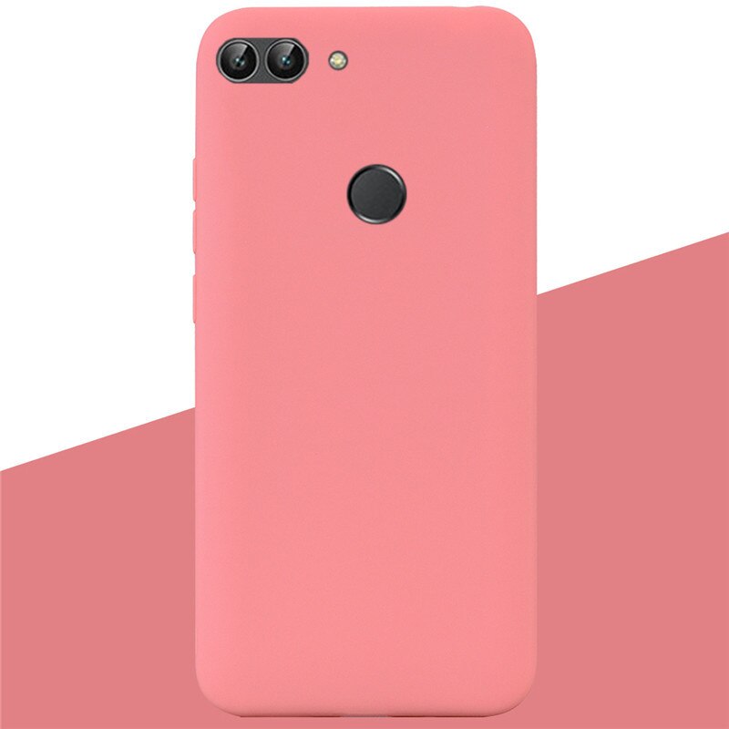 For Huawei P Smart Case TPU Soft Silicone Candy color Back Cover Phone Case For Huawei P Smart FIG-LX1 PSmart Case Fundas: 9 Orange