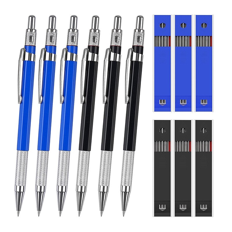 6 Pieces Carpenter Pencils with 72 Pieces Marker Refills, for Draft Drawing, Carpenter, Crafting, Art Sketching: Default Title