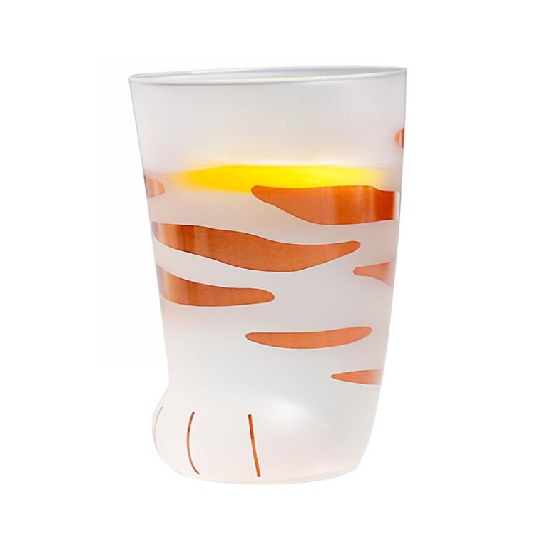 Taza creativa de cristal de leche de 300 ml taza con Gato Tigre patas tazas de café desayuno leche vaso personalidad niños botella de bebida: Cat