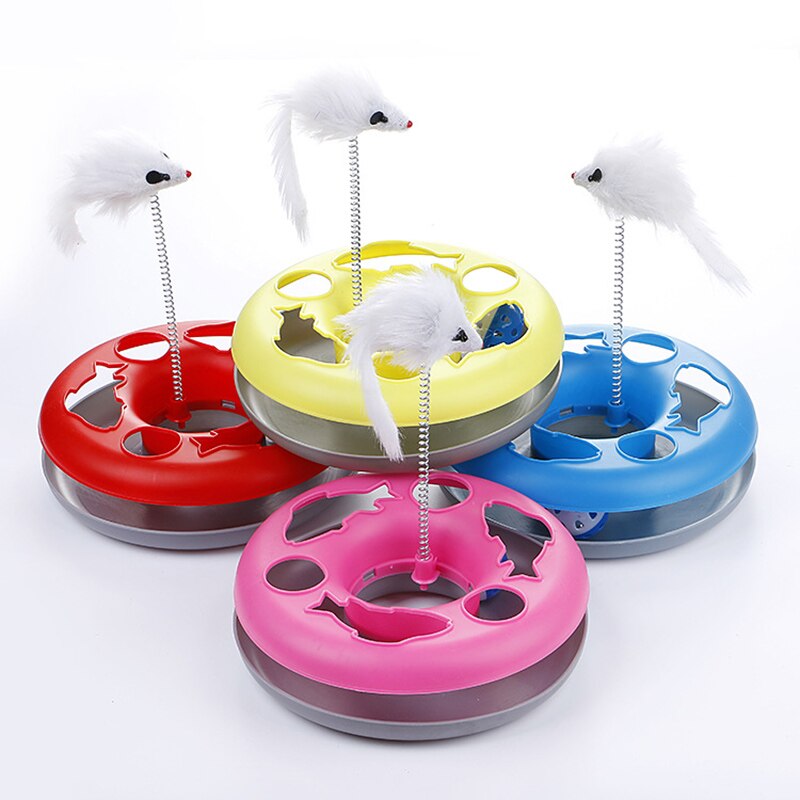 Brinquedo de treinamento do gato da mola do rato única camada placa de diversões gatos treinamento plataforma giratória interativa brinquedos suprimentos para animais estimação