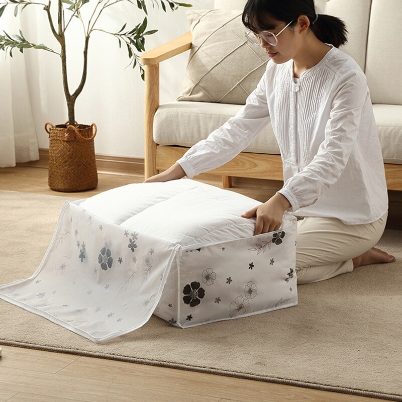 Pliable Fermeture Éclair Imperméable À L'eau Sac De Rangement Vêtements Literie Couverture Courtepointe Placard Organisateur Boîte Armoire Conteneur