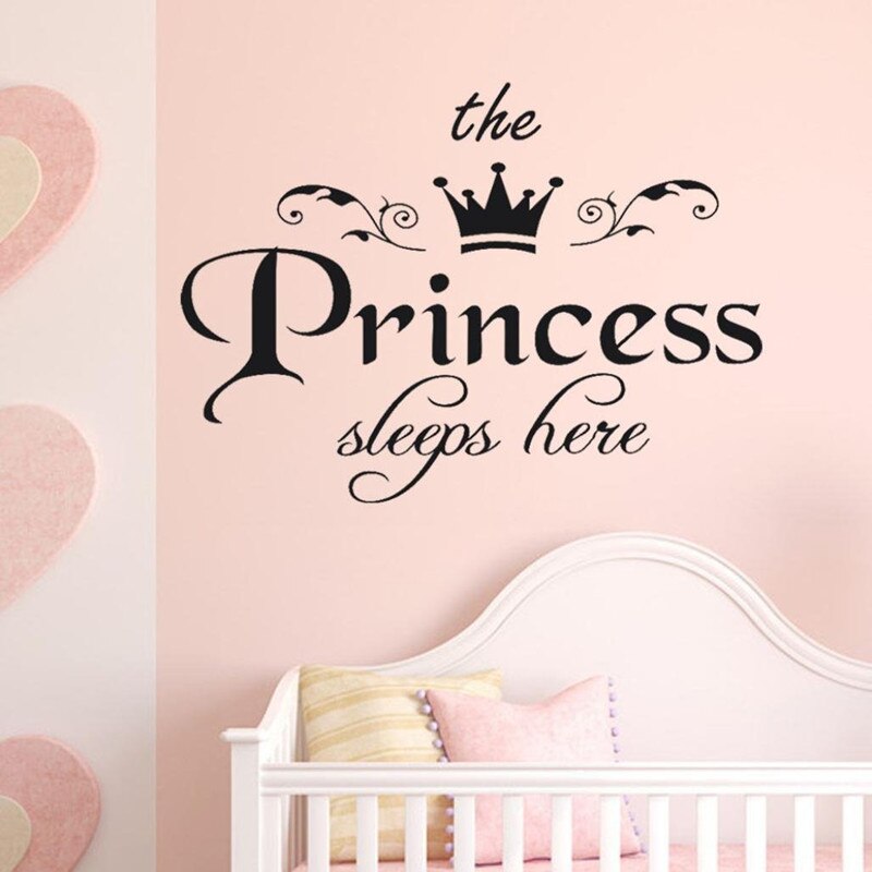 Crown Brief Meisje Muurstickers Diy Prinses Muurschildering Sticker Voor Kinderen Kamers Babykamer Dorm Decoratie