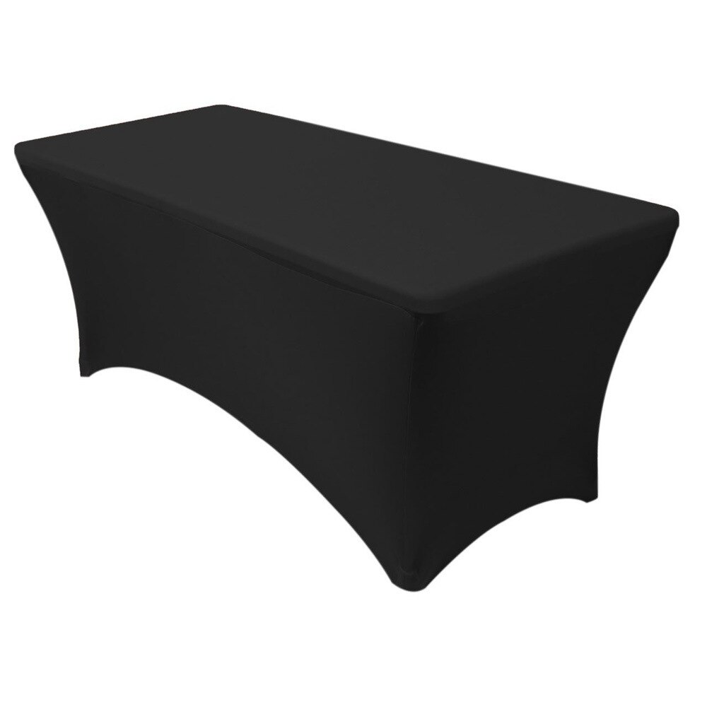 Stretch Rechthoek Tafelkleed Spandex Tafelkleed Wedding Party Tafel Dekken Hotel Home Decor: black / 10FT(305x76x76cm)