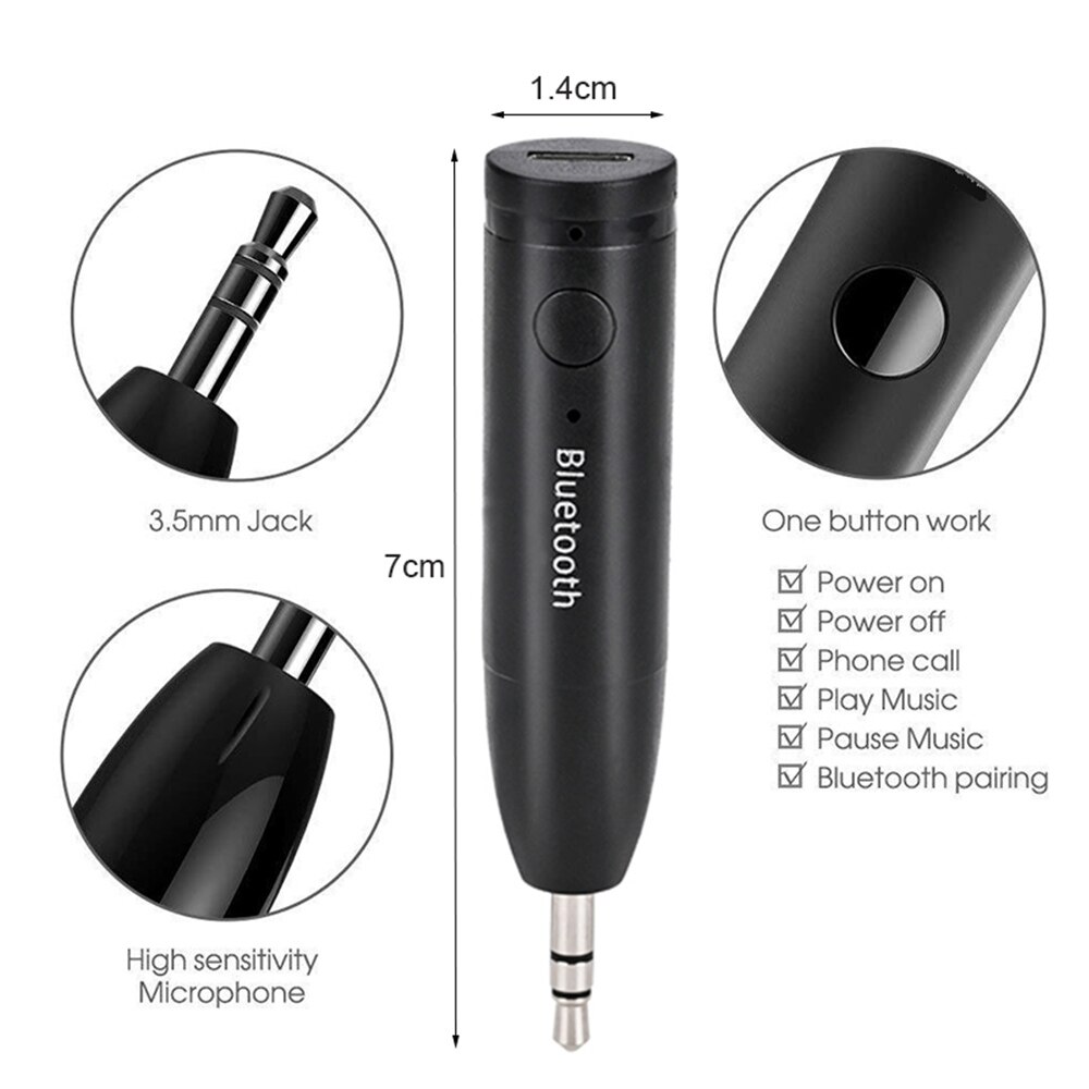Aux Bluetooth adapter Wireless Music bluetooth car Audio Adapter 3.5MM AUX Audio Stereo Music Car Receiver Adapter handsfree