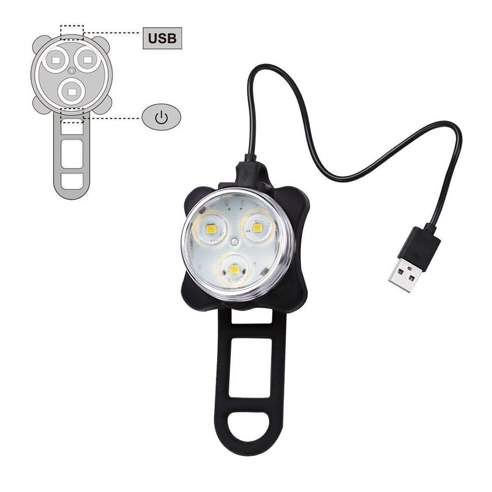 bike light Rechargeable LED Bike Light Bicycle Lamp Set Front Light Tail Light USB bike accessories #j3