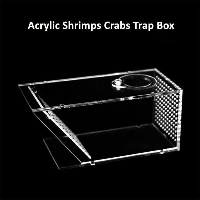 Acrylic Clear Aquarium Shrimps Crabs Trap Box One-Way Valve Fish Tank Supplies: Default Title