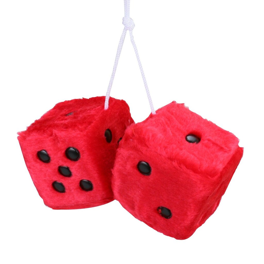 Coche colgante, dado de peluche dados automóviles colgantes para espejo retrovisor colgando suspensión adornos decoración # PY10: Rojo