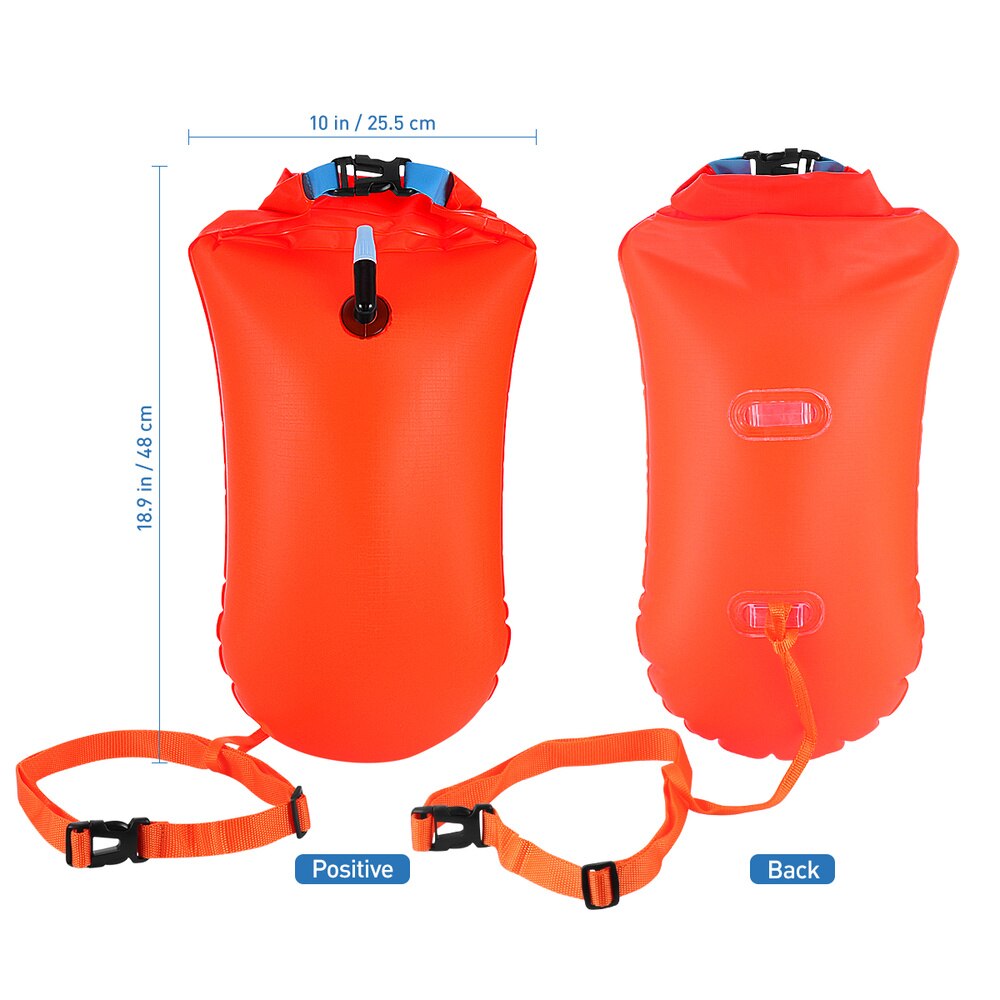 Vorcool 1pc open water swim float ultralight safety float swiming bag for swimmers triathletes snorkelers surfers (orange)