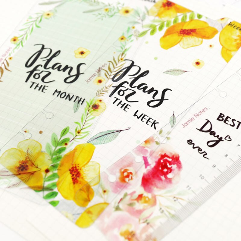 Yiwi semana mes hoy regla A5 A6 PP mate Frosted Planner Agenda Dokibook para 6 agujeros cuaderno con espiral y hojas sueltas organizador