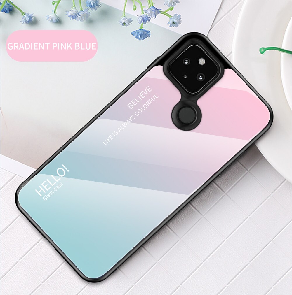 Dla Google Pixel 5 etui ze szkła hartowanego ochrona kolorowa obudowa telefonu Google Pixel 4a 5G: 06 / Pixel 5