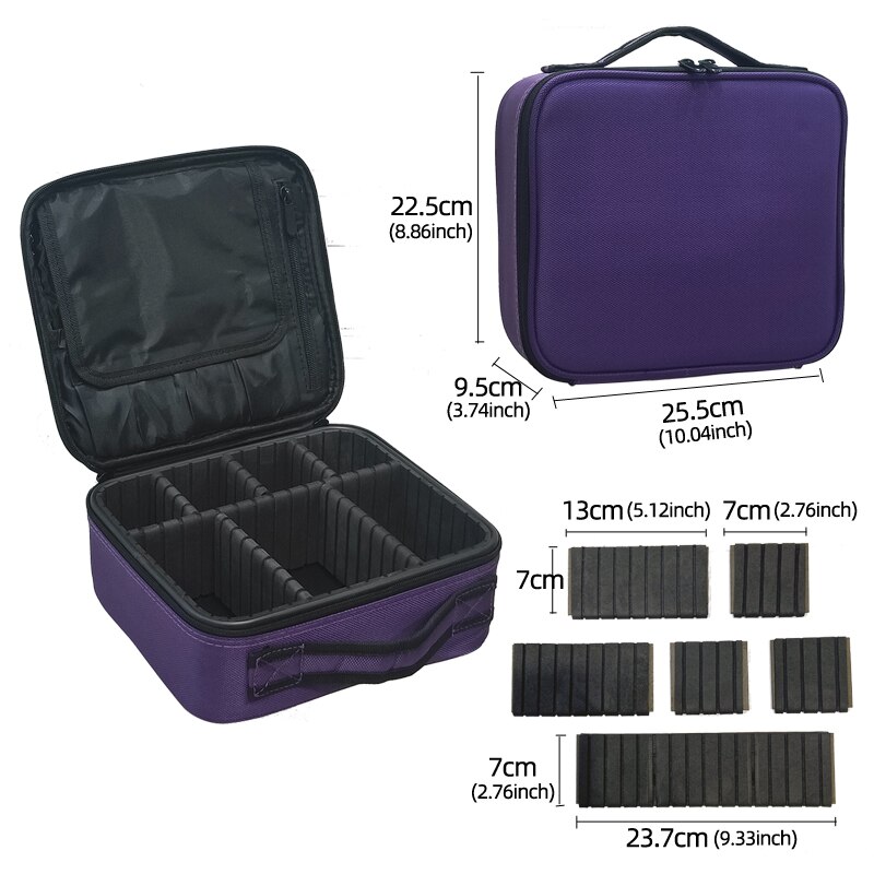Marble Cosmetic Bag Partition Multi Functional Portable Travel Storage Makeup Case: Oxford cloth Purple
