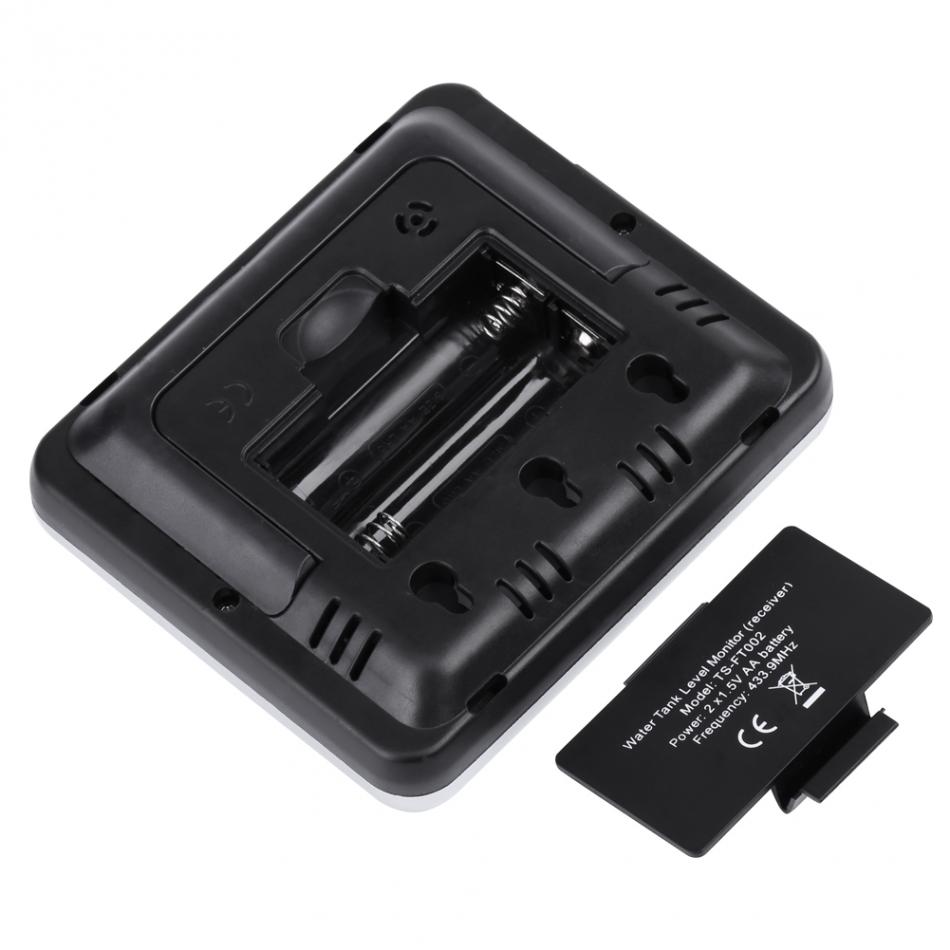 Ultrasonic Water Liquid Depth Level Meter Sensor with Temperature Display Time Alarm Transmitter Screws Measuring Tools