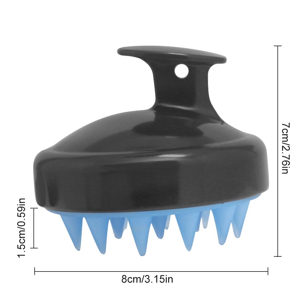 Silicone Hair Comb Head Body Shampoo Scalp Massage Brush Comb Hair Washing Comb Shower Brush Bath Spa Slimming Massage Brush: Black