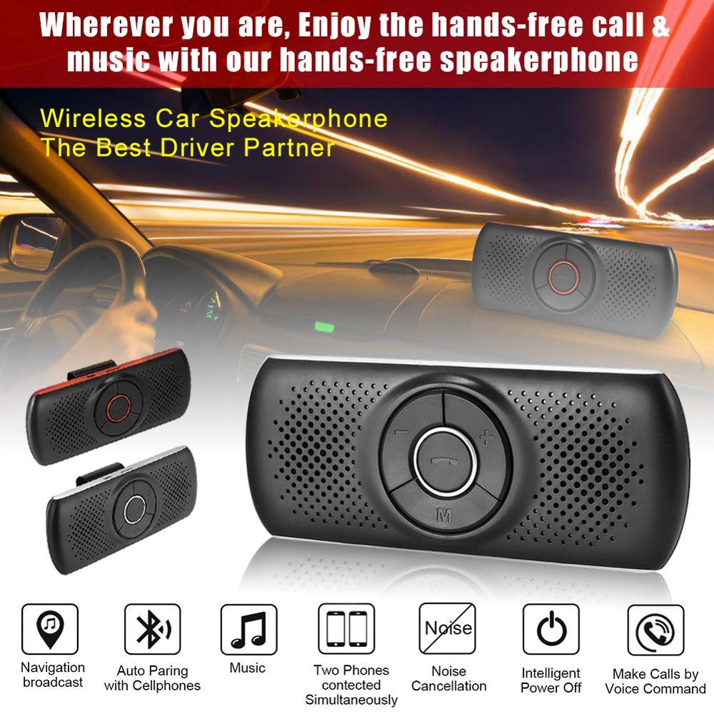 Draadloze Bluetooth Car Kit Set Handsfree Speakerphone Multipoint Zonneklep Speaker Voor Telefoon Smartphones