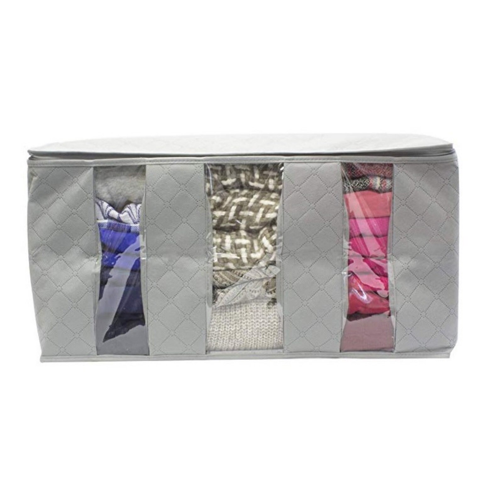 61 × 33 × 31Cm Vouwen Kleren Opbergzakken Garderobe Organisator Niet-geweven Onder Bed Opslag Dozen Items bagage Thuis Leveringen: Grey