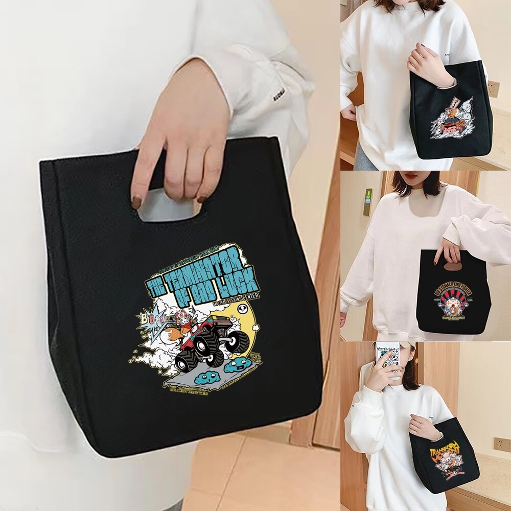 Isolierung Mittagessen Lebensmittel Isolierung Kühler Taschen Magnetische Geschmack Leinwand Tasche Zinn Folie Lebensmittel Taschen Tragbare Multifunktions Drucken Eco Tasche