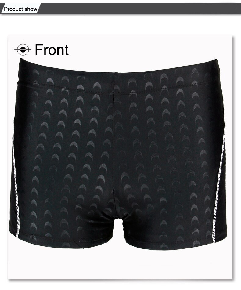 Mens Shark Skin Racing Swim Trunks Quick Dry Bathing Flat Briefs Plus Size Competition Swim Suit