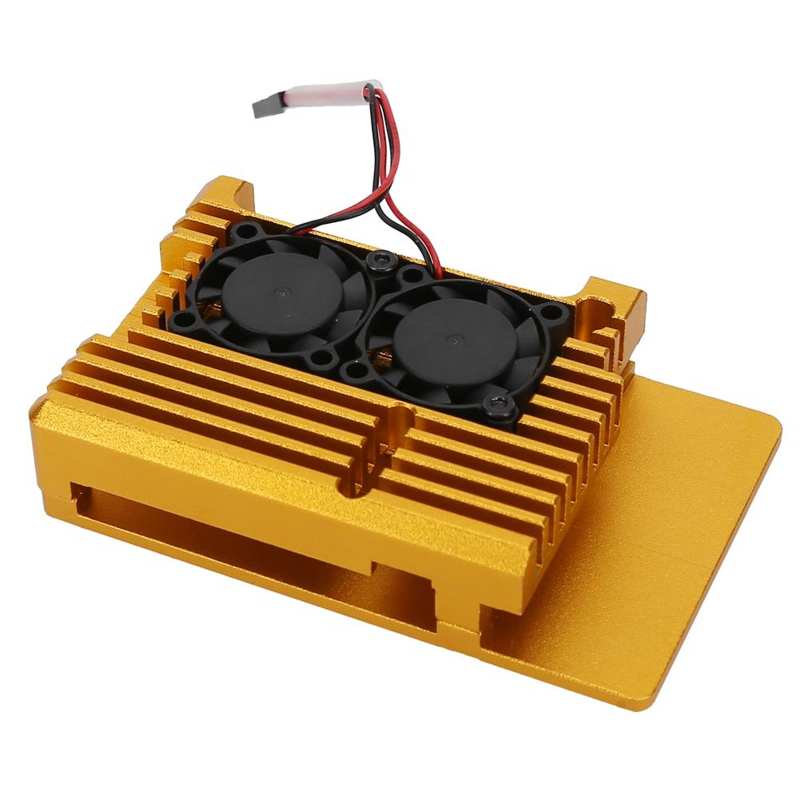 Protective Shell Enclosure Cover Protection Casing Golden Quick Heat Dissipation Aluminium Alloy High Harness for Raspberry Pi 4