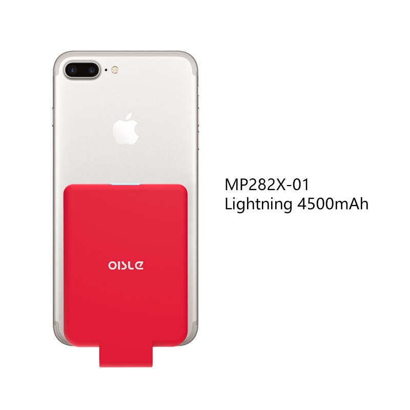 Wireless Power Bank Slim External Backup Battery Charger For iPhone 8/ Samsung S6/One plus 5/HTC Built in Qi receiver Power Case: MP282X-01 RED
