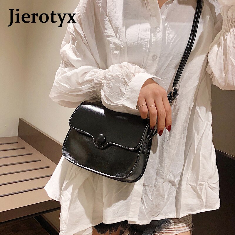 JIEROTYX Shoulder Bag Women Small Flap Bags Solid PU Leather Messenger Hasp Phone Bag Versatile bolsa feminina Discount