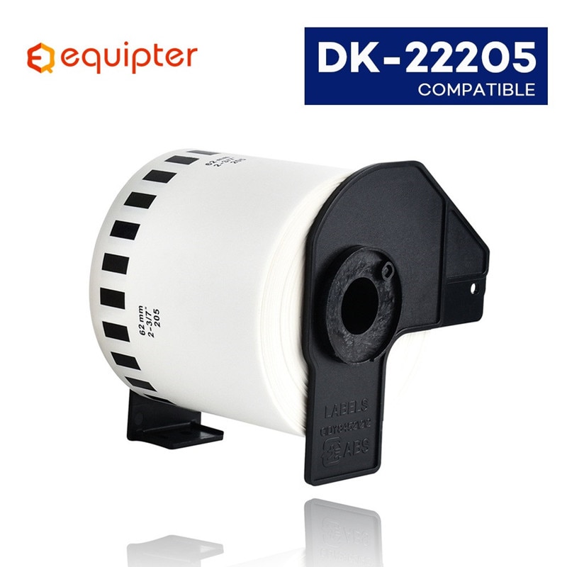 Rollo de papel térmico DK22205, 62mm x 30,48 m, Compatible con impresoras de etiquetas Brother QL DK-22205