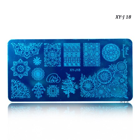 12 x 6cm 16 designs blomster tegneserie blonder gør-det-selv polish stempling nail art stempel skabeloner manicure negle stencils overførselsværktøj xyj 17-32: Xyj 18