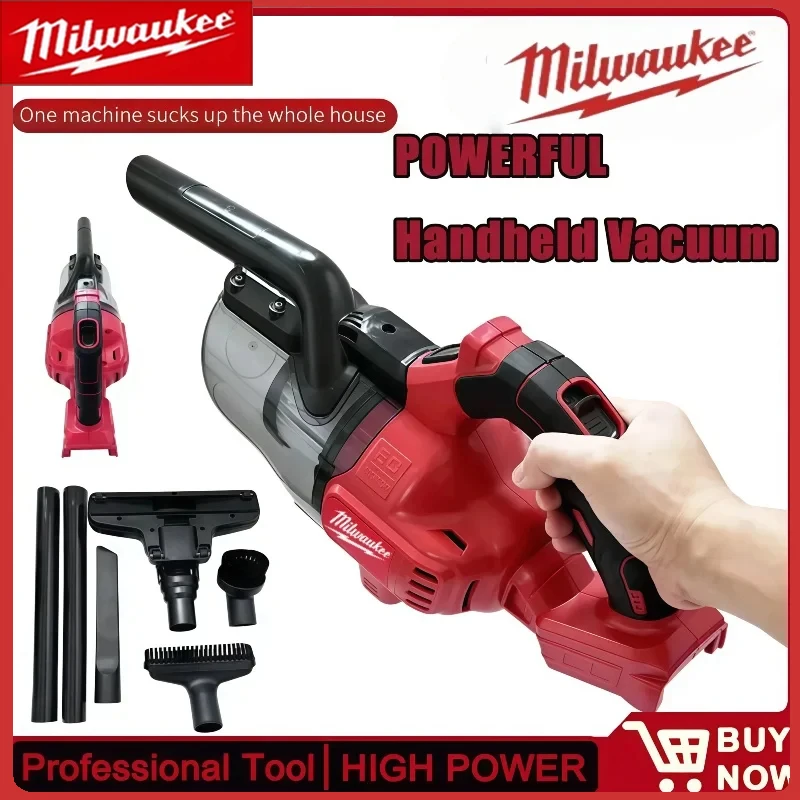 Milwaukee Cleaner Draagbare LED Draadloze Elektrische Vacuüm Huishoudelijke Industriële Bouw Schoonmaken Tool 18v Batterij