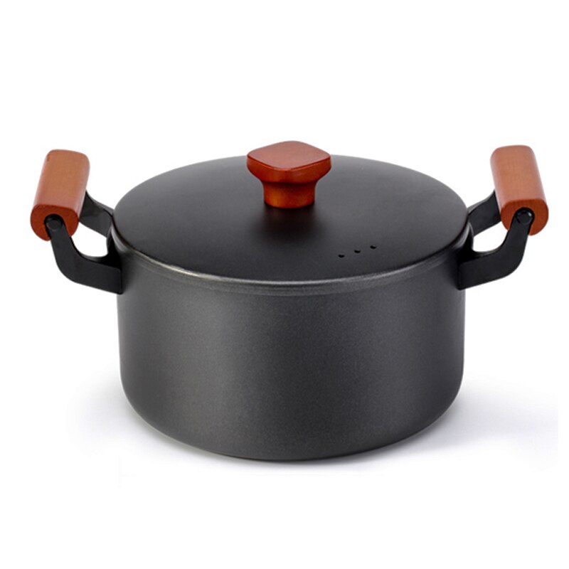 large capacity pot super deep pot with lid durable and good heat conduction Cooking Pot Wooden