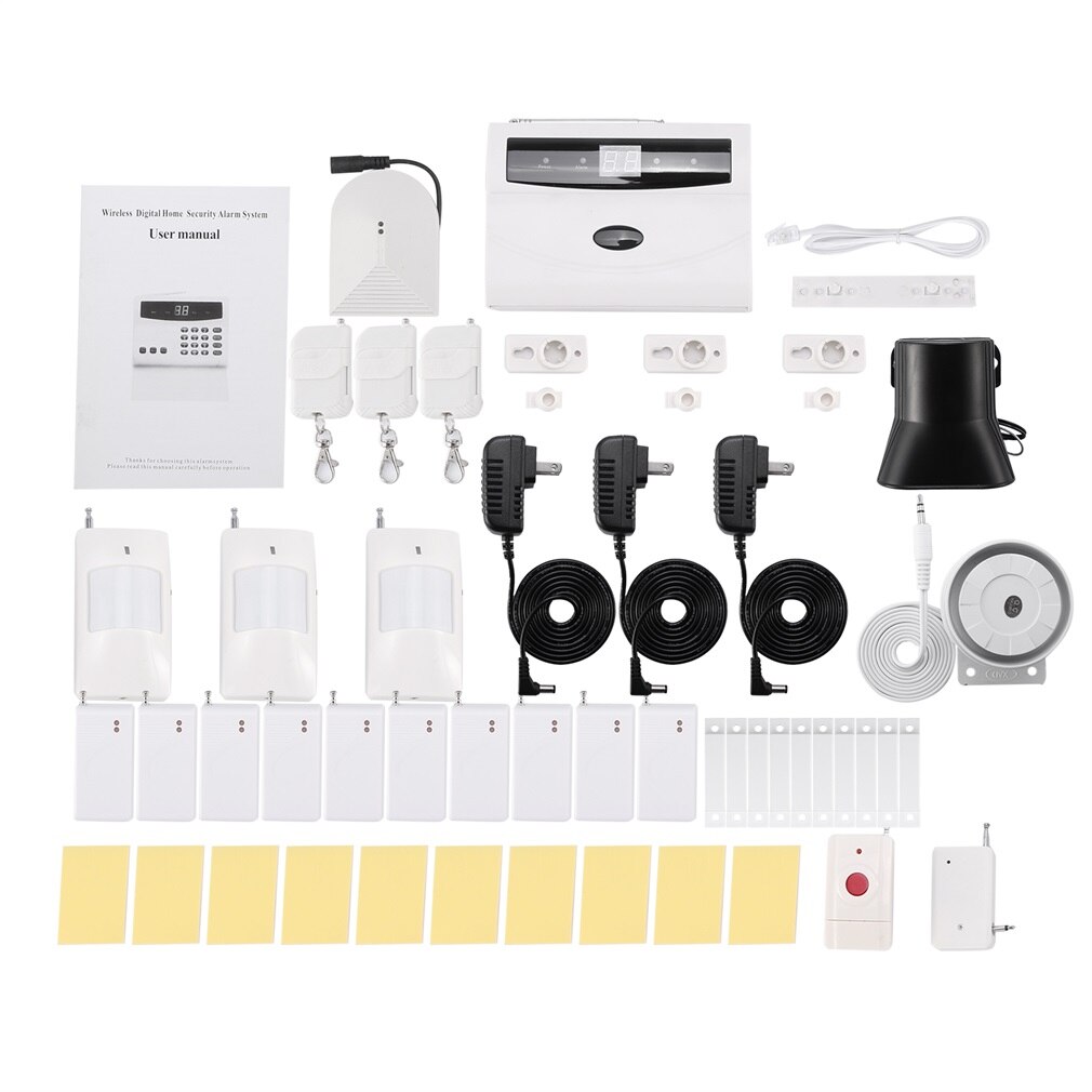 LED Intelligent Wireless Digital Home Security Alarm System Fireproof Burglarproof Emergency Help White For Home Safe