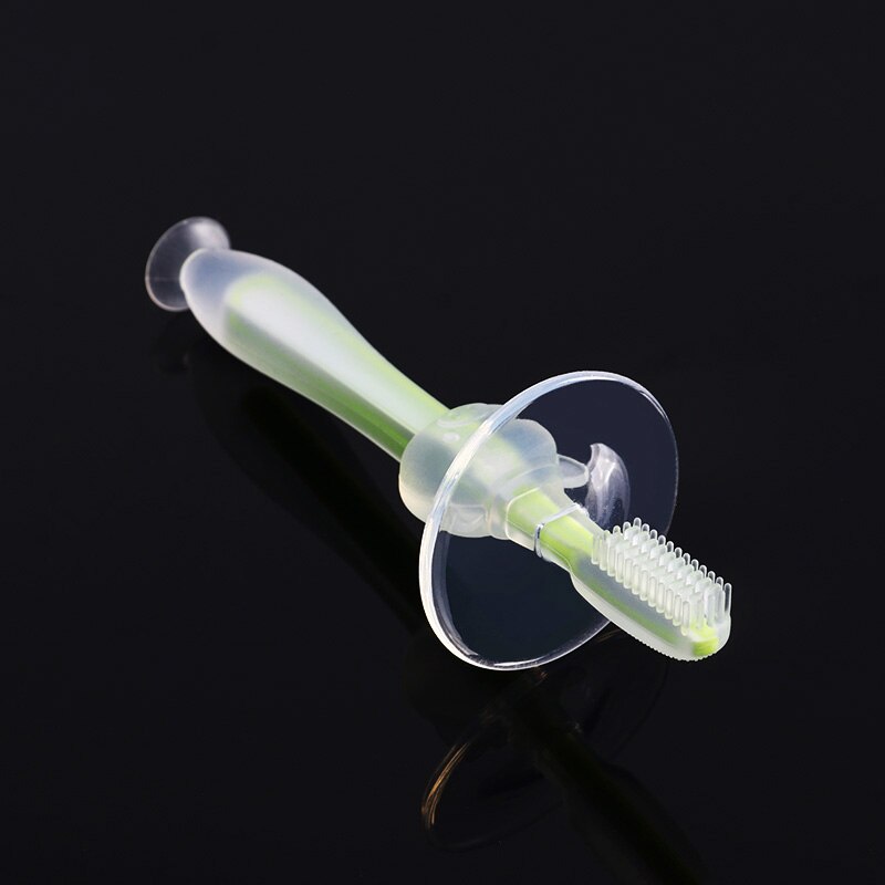 1Pc Kids Soft Silicone Training Tandenborstel Baby Kinderen Dental Oral Care Tooth Brush Tool Baby Kid Tandenborstel Baby items: green
