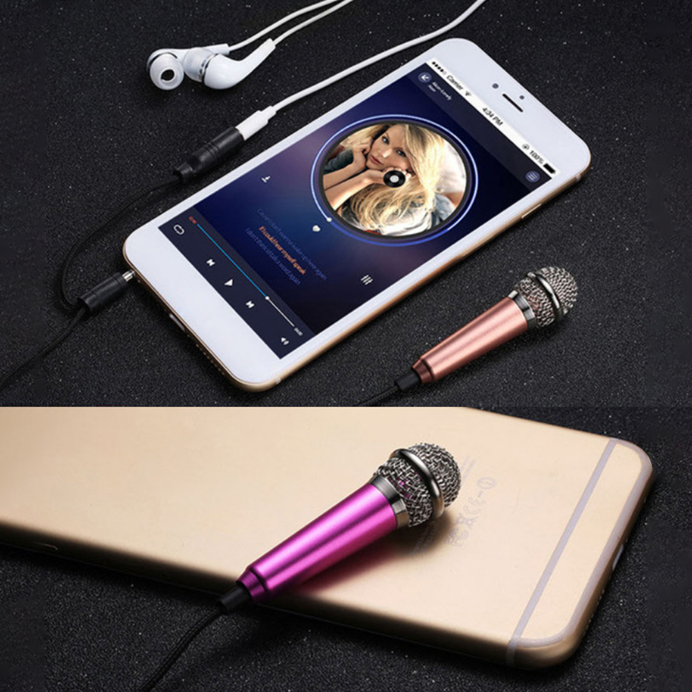 Mini Jack 3.5mm Studio Mic KTV Karaoke Mini Mikrofon Podręczny mikrofon dla smartfonu Komputer PC Desktop dla iPhone Karaoke