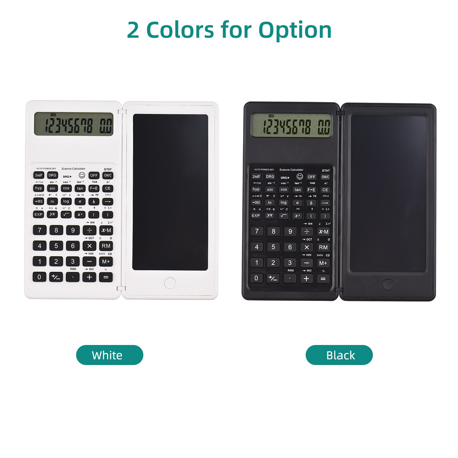 Calculator with LCD Writing Tablet Desktop Calculators 10 Digits Display with Stylus Erase Button Thin and Foldable