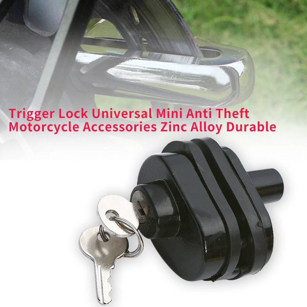 Universal Cycling Easy Install Mini Outdoor Trigger Lock Black Safety Anti Theft Durable Motorcycle Accessories Zinc Alloy
