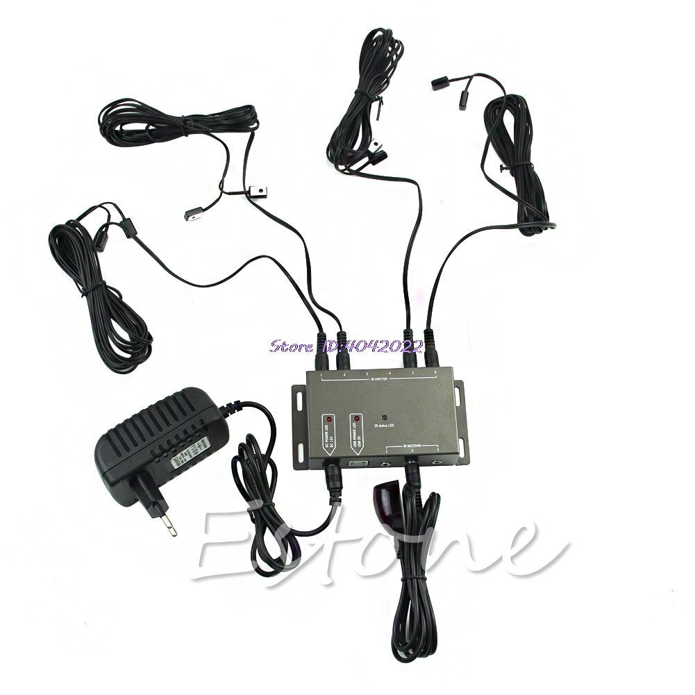 Infrared Remote Extender 8 Emitters 1 Receiver IR Repeater Hidden System Kit EU