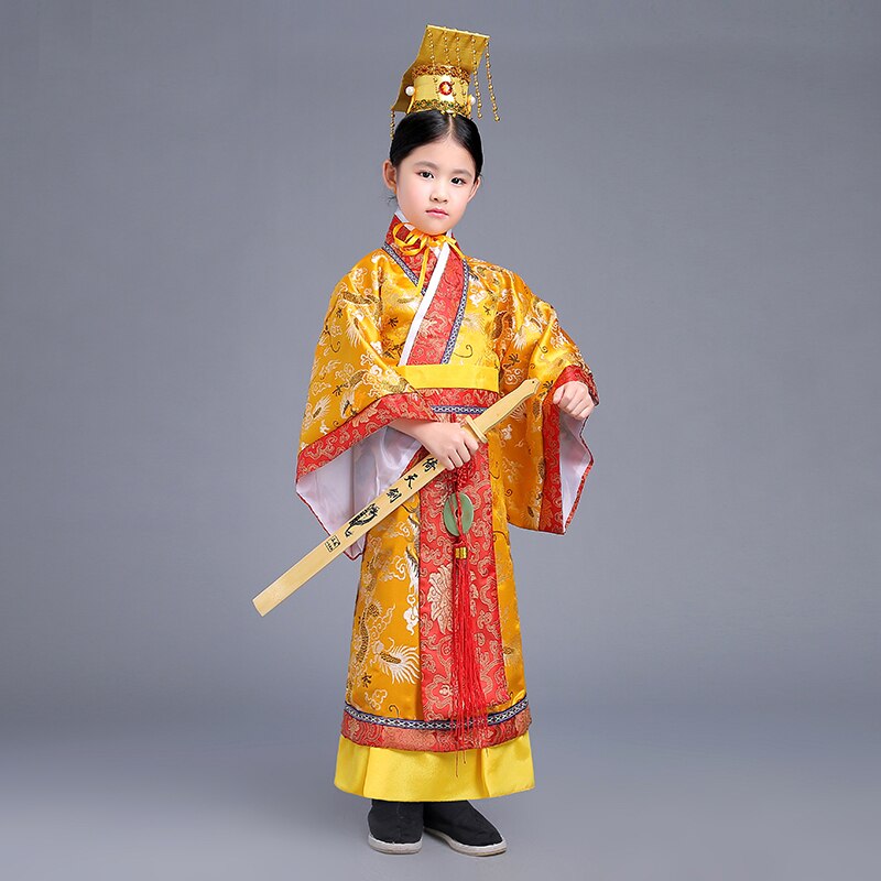 Boy's Dramaturgic Robe Chinese Traditional Ancient Emperor Prince Lovely Costume Kids Theatrical Play Robe Photo Dress