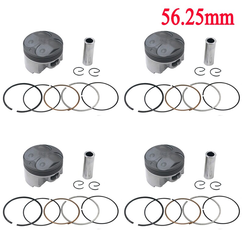 Kit de pistón y anillos para motocicleta YAMAHA FZR400RR SP 3TJ FZ400 4YR 3TJ-11631-00-00 STD ~ + 100 56mm 56,25mm 56,50mm 56,75mm 57mm: 4 Sets 56.25mm
